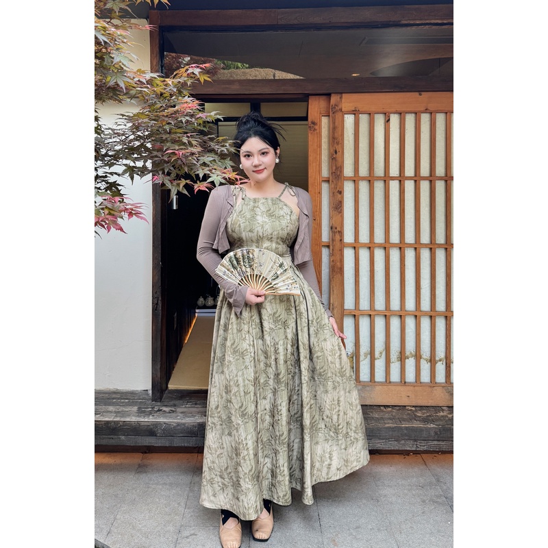 【回款青青】哒头【竹韵】微胖mm大码2024新款新中式设计感显瘦连衣裙