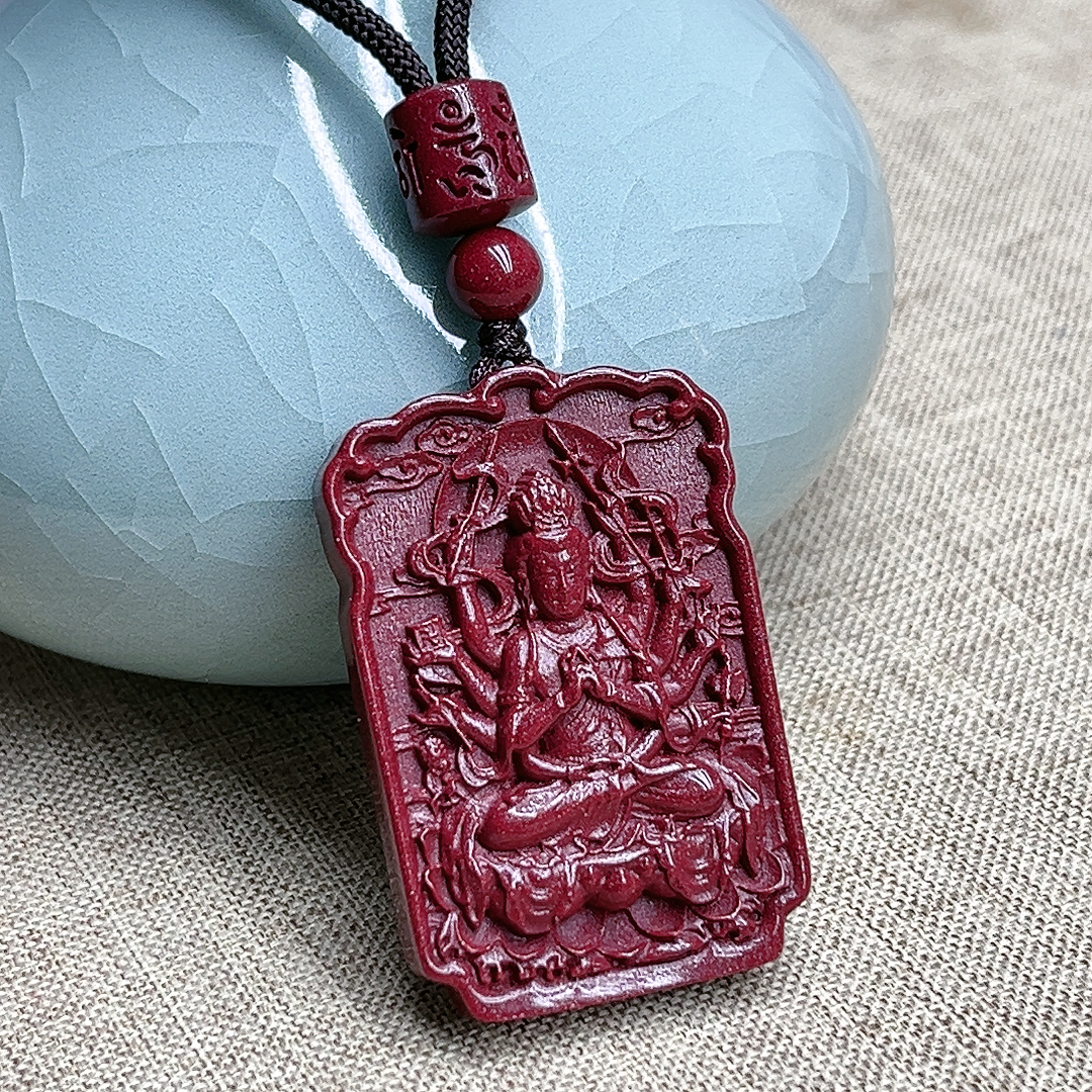 含辰砂工艺品高含量紫金砂生肖守护神吊坠 男女款 保真朱砂本命佛