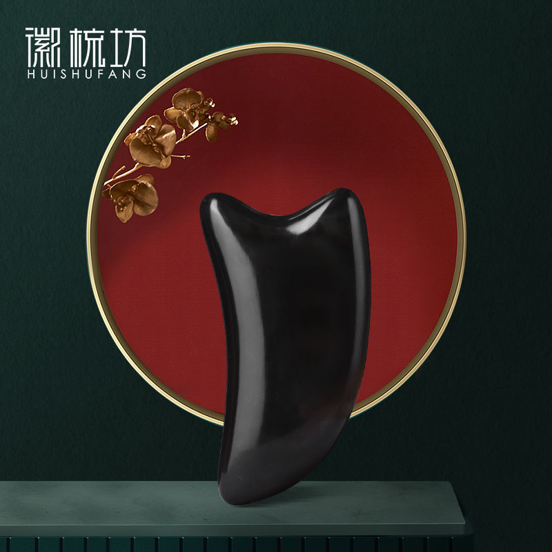 板娘专享 白水牛角黑金刚整角爱心刮板家用美容刮板2.5以上-034