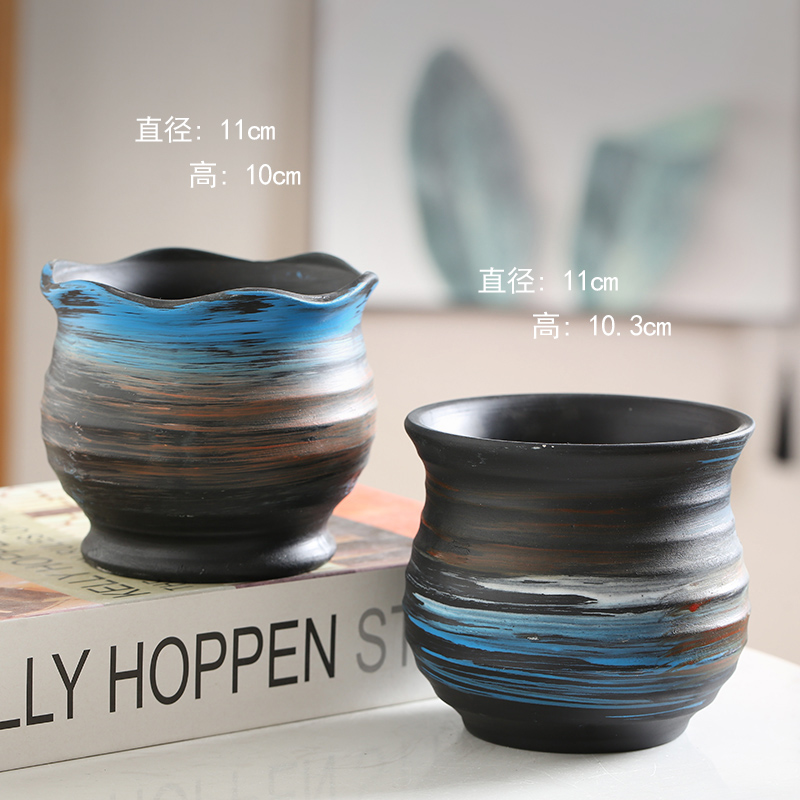 《直播间专享》多肉花盆粗陶透气吸水盆老桩盆大口径群生盆创意陶瓷