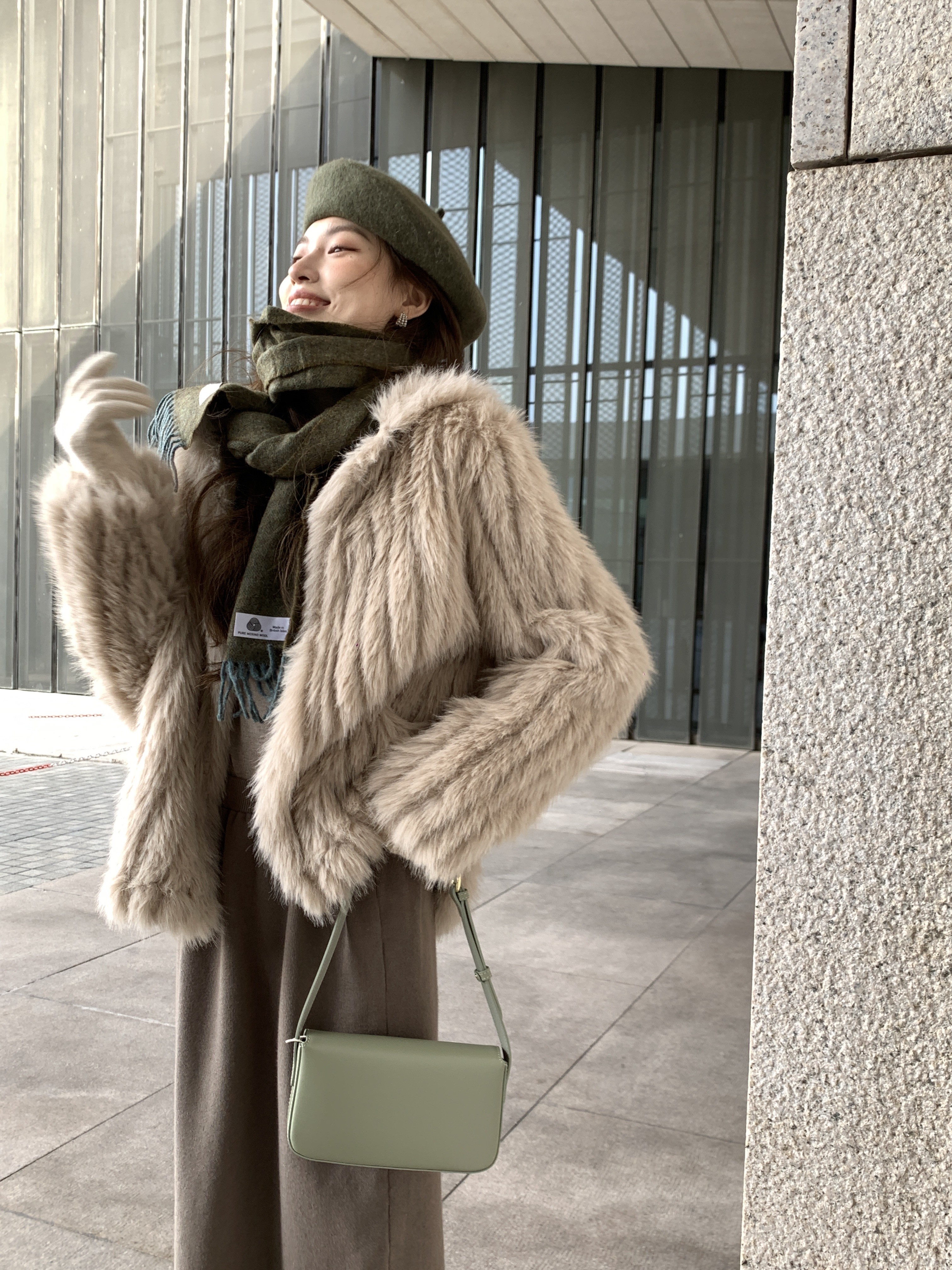 SourceWithU柏林晚枫 坑条外套女秋冬时尚气质韩系上衣