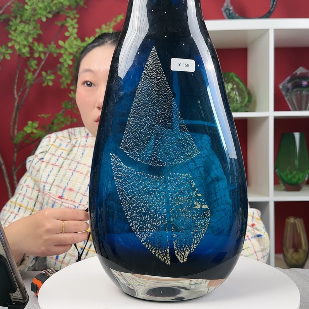【闪购商品】玻璃茶宠释*琉璃花瓶微瑕