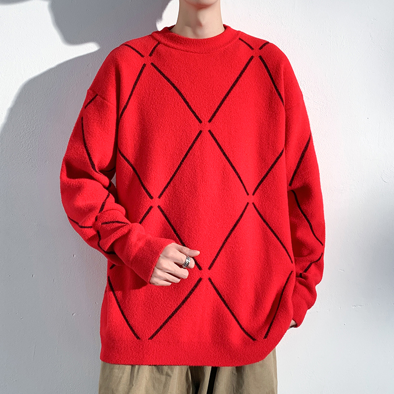 2023秋冬季新款情侣装冬装韩版新年毛衣针织衫男roora圣诞慵懒风