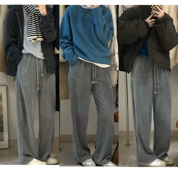 秘鲁日记-“超人气款”秒变筷子腿显瘦直筒休闲卫裤阔腿裤女秋冬