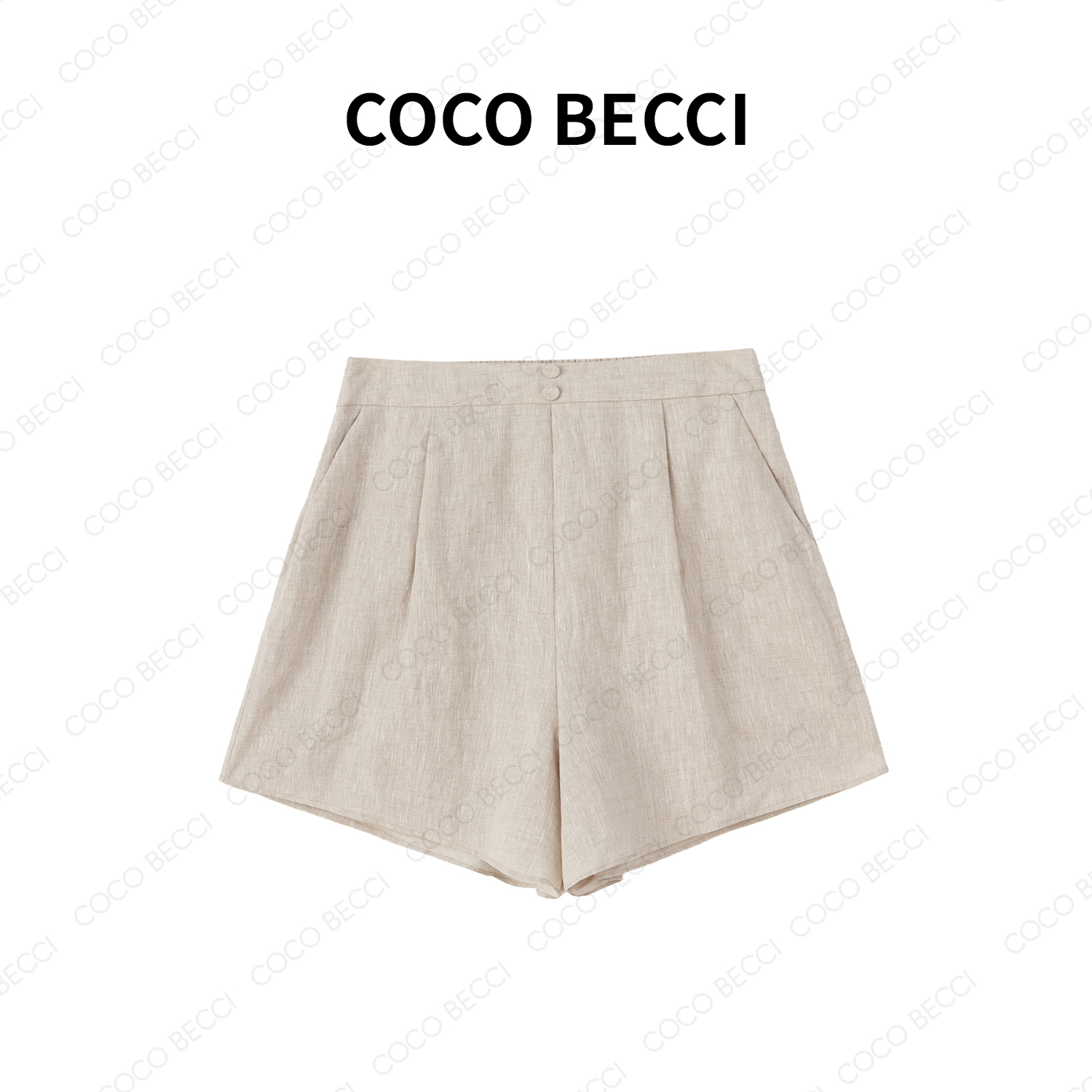 COCO BECCI 【极简短裤】亚麻短裤YT24YSU100002