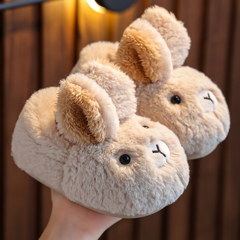 誉回力儿童棉拖鞋男童冬女童小孩婴幼儿室内居家宝宝防滑毛毛包