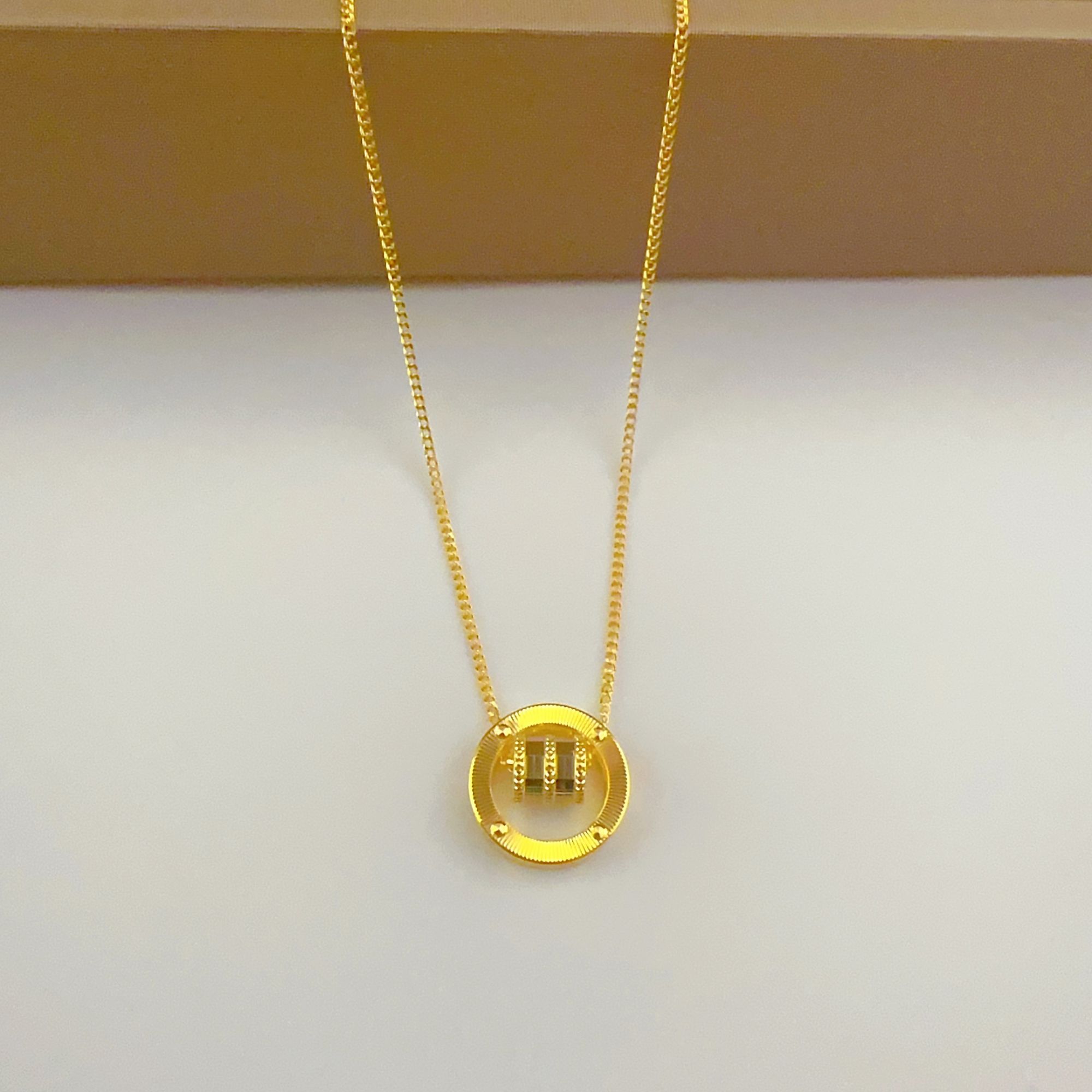 足金999.9 时尚精致圆形小蛮腰套链