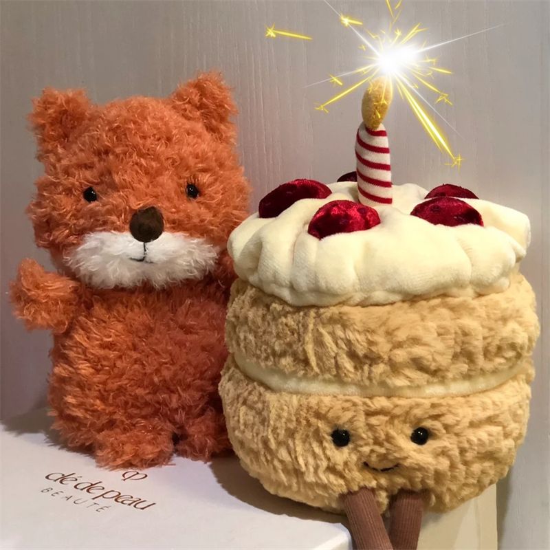 【小扬哥推荐】创意JELLYCAT生日蛋糕小抱枕会唱歌毛绒玩具趣味搞
