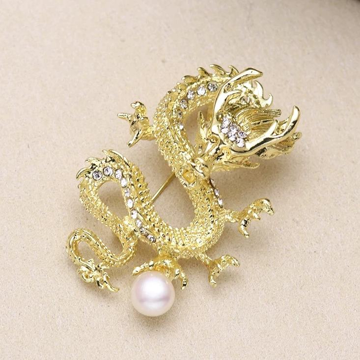 188 DF龙年大吉珍珠胸针