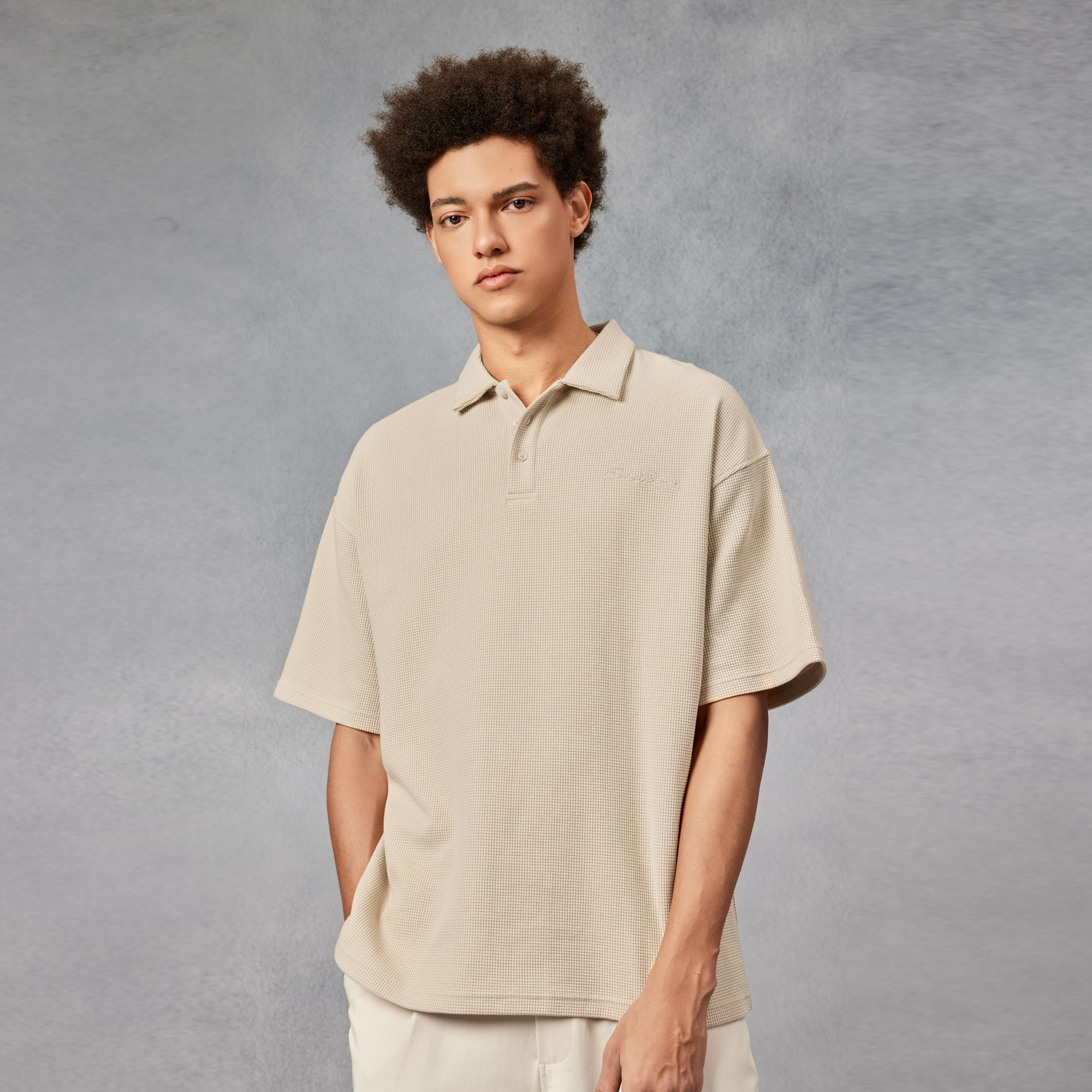 BODYDREAM华夫格短袖Polo衫男美式复古运动休闲翻领重磅情侣t恤潮