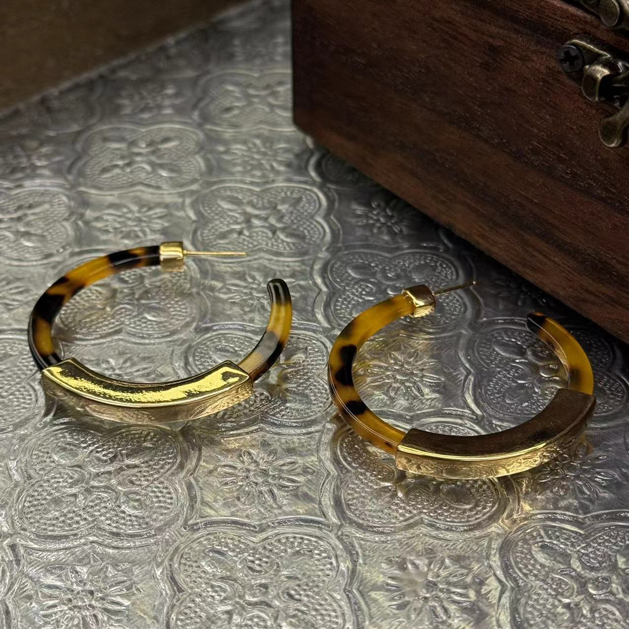 铜合金耳饰 豹纹系时尚耳圈-66341