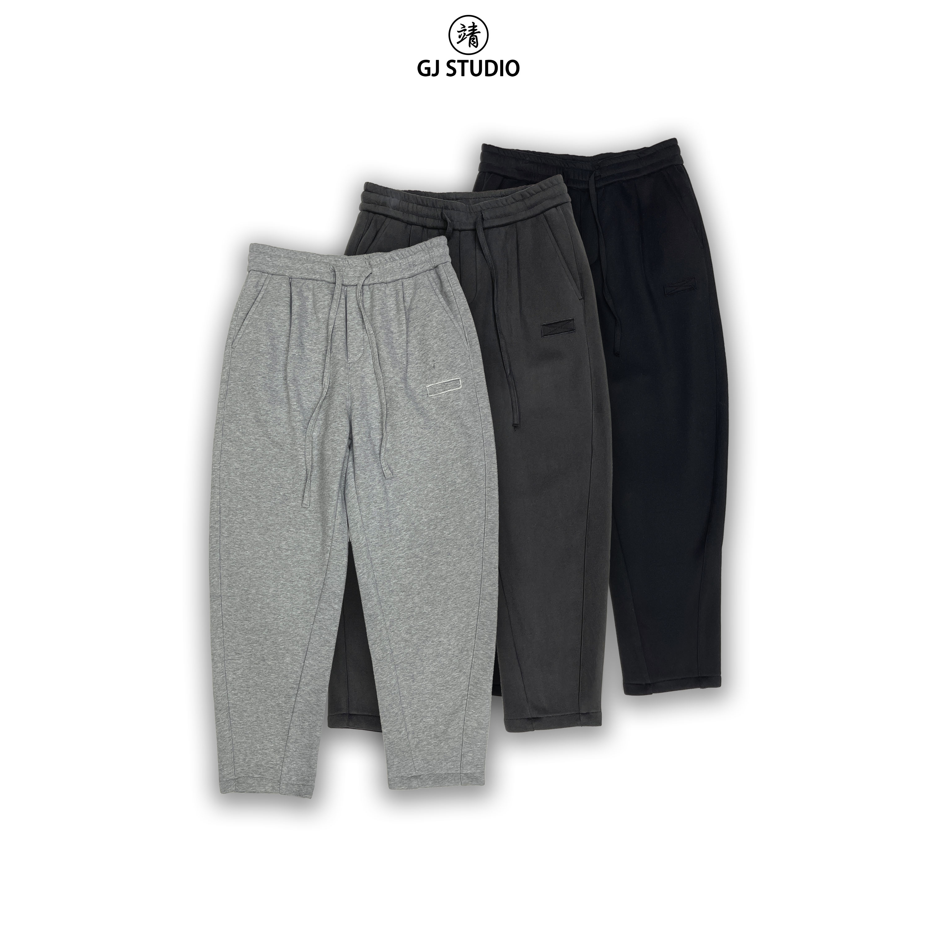 冬季新款【加绒加厚】纯色百搭磨毛线条感宽松香蕉弯刀裤