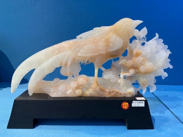 红花冰玉《鸟语花香》家居装饰品乔迁开业公司办公室客厅 摆件