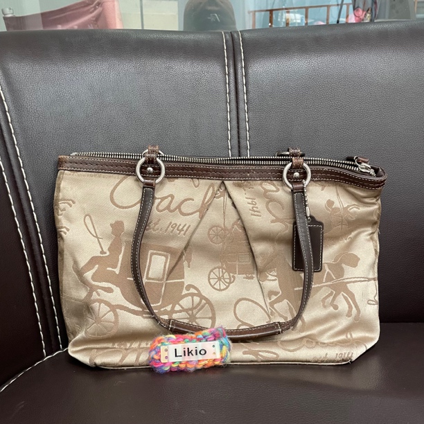95新 COACH/蔻驰 1358 蔻驰老花手提包