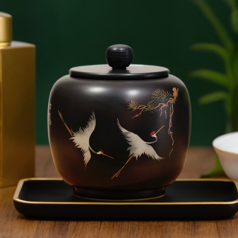 建水紫陶茶叶罐中式呆呆罐纯手工制作原矿优质泥小微瑕特惠云南陶