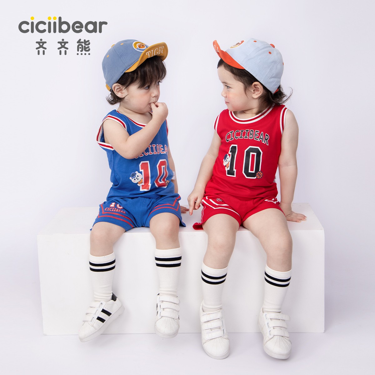 CICIIBEAR/齐齐熊【球服】清凉春夏10号球衣宝宝背心棉套装QQ6445