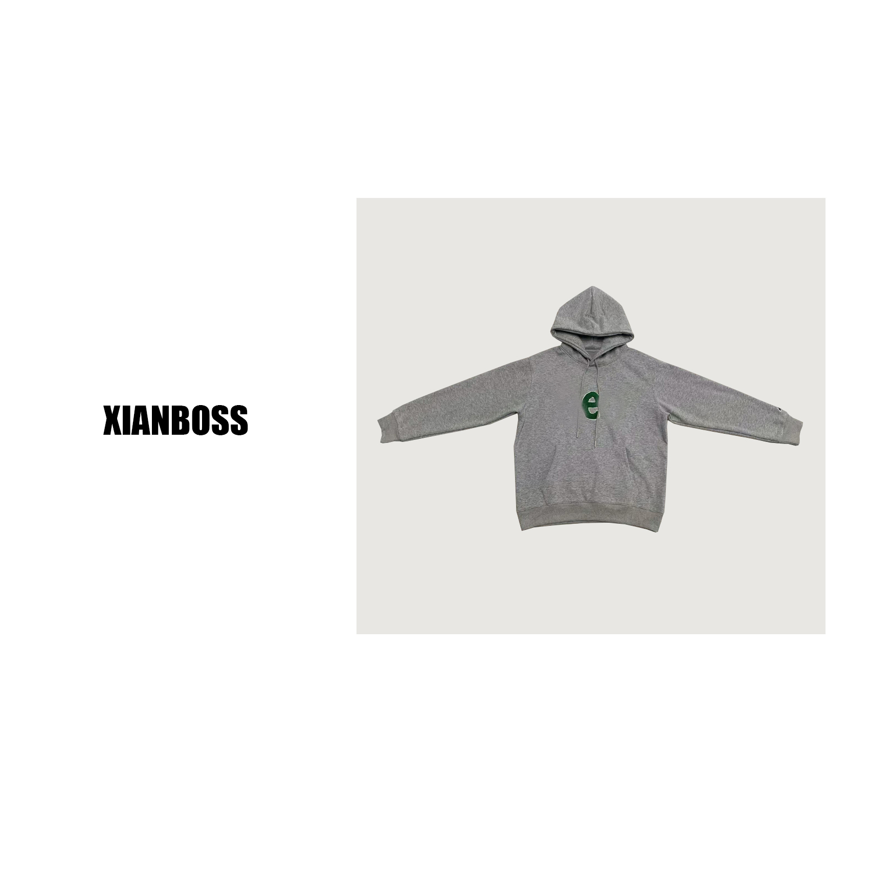 娴姐-「黑胶唱片」*ee秋冬韩版宽松字母立体毛巾绣连帽加绒卫衣