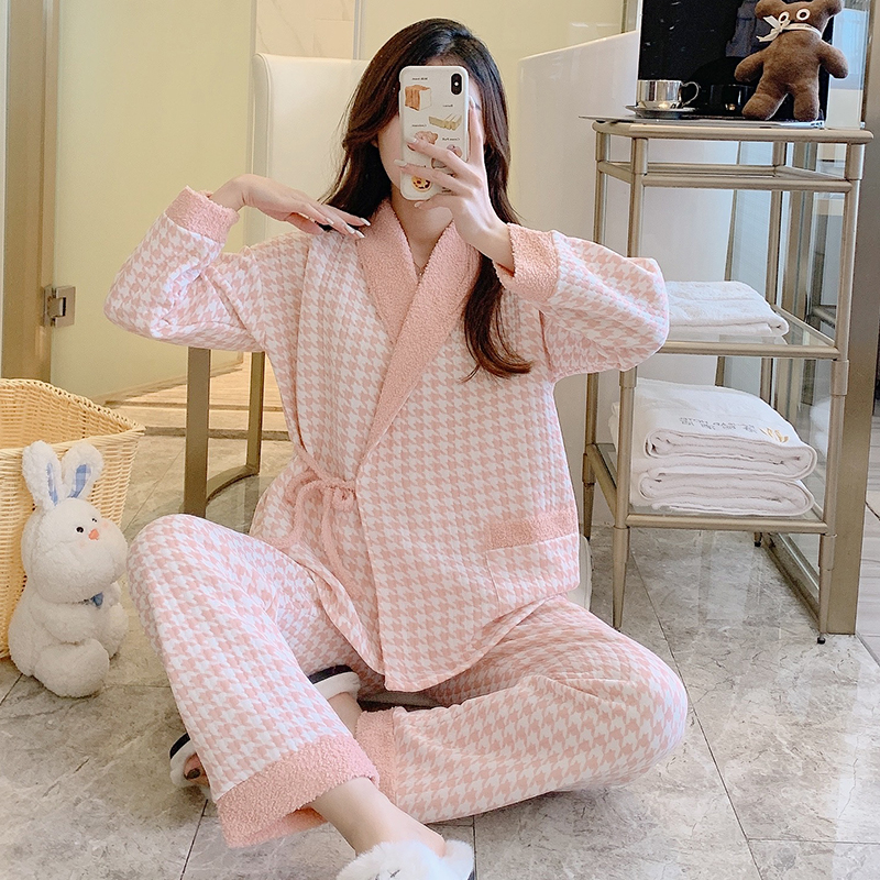 【100%纯棉空气棉】加厚月子服孕妇哺乳喂奶睡衣产后冬季10-3月份