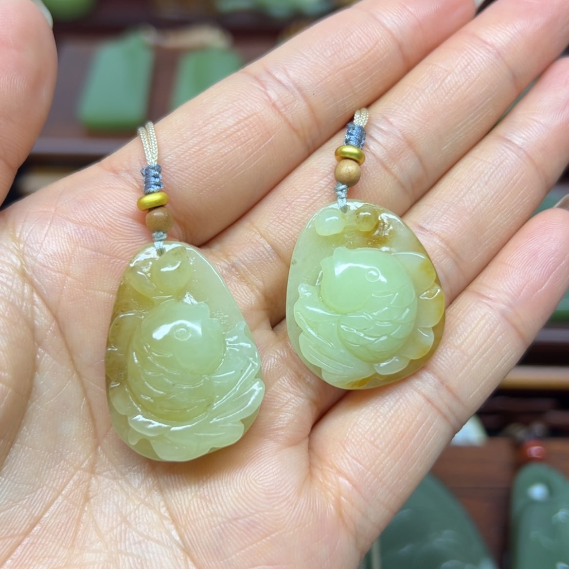 【闪购商品】岫岩老玉（透闪石质玉）颈饰未镶嵌鱼