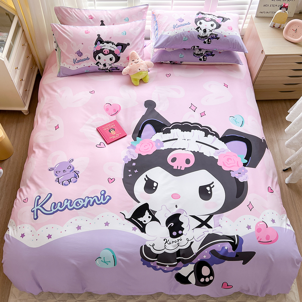 纯棉库洛米四件套女孩被套少女心单人1.2m米宿舍三件套全棉卡通