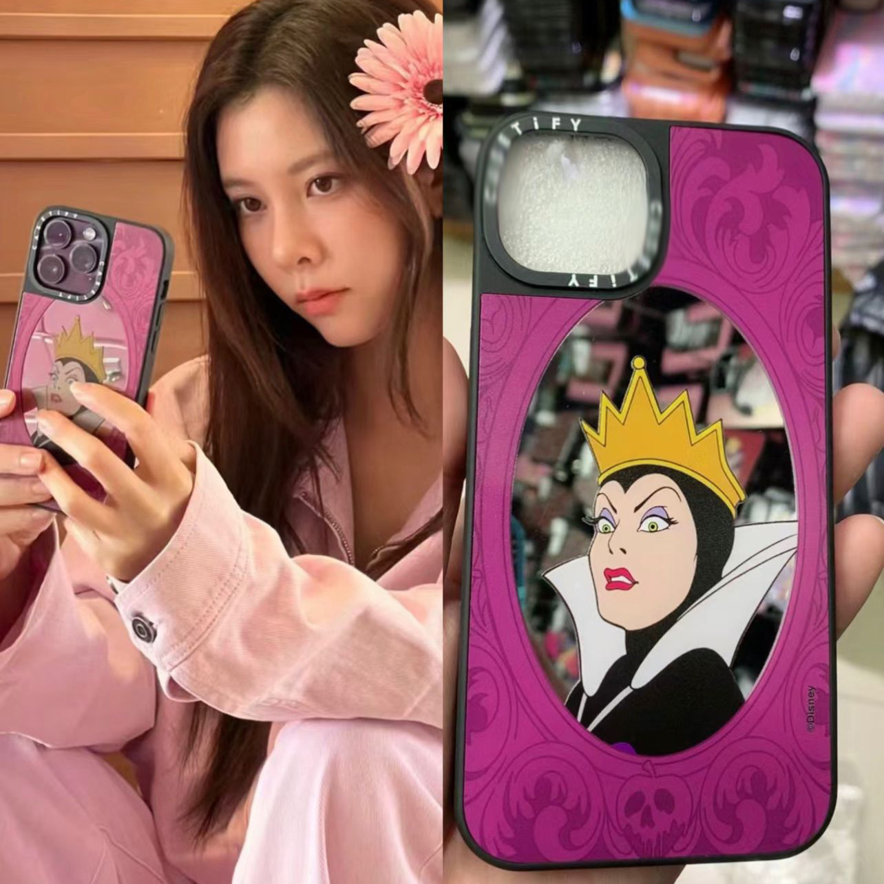 case邪恶女王14Pro手机壳镜面iPhone13黑边框苹果12Promax