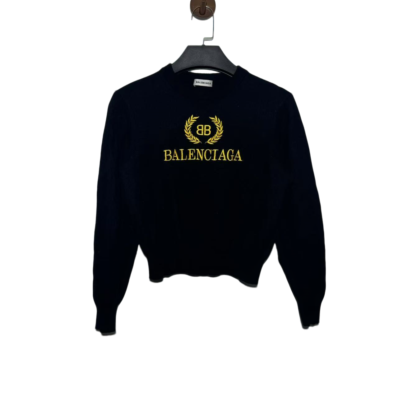 99新 Balenciaga/巴黎世家 双B麦穗刺绣毛衣/XS