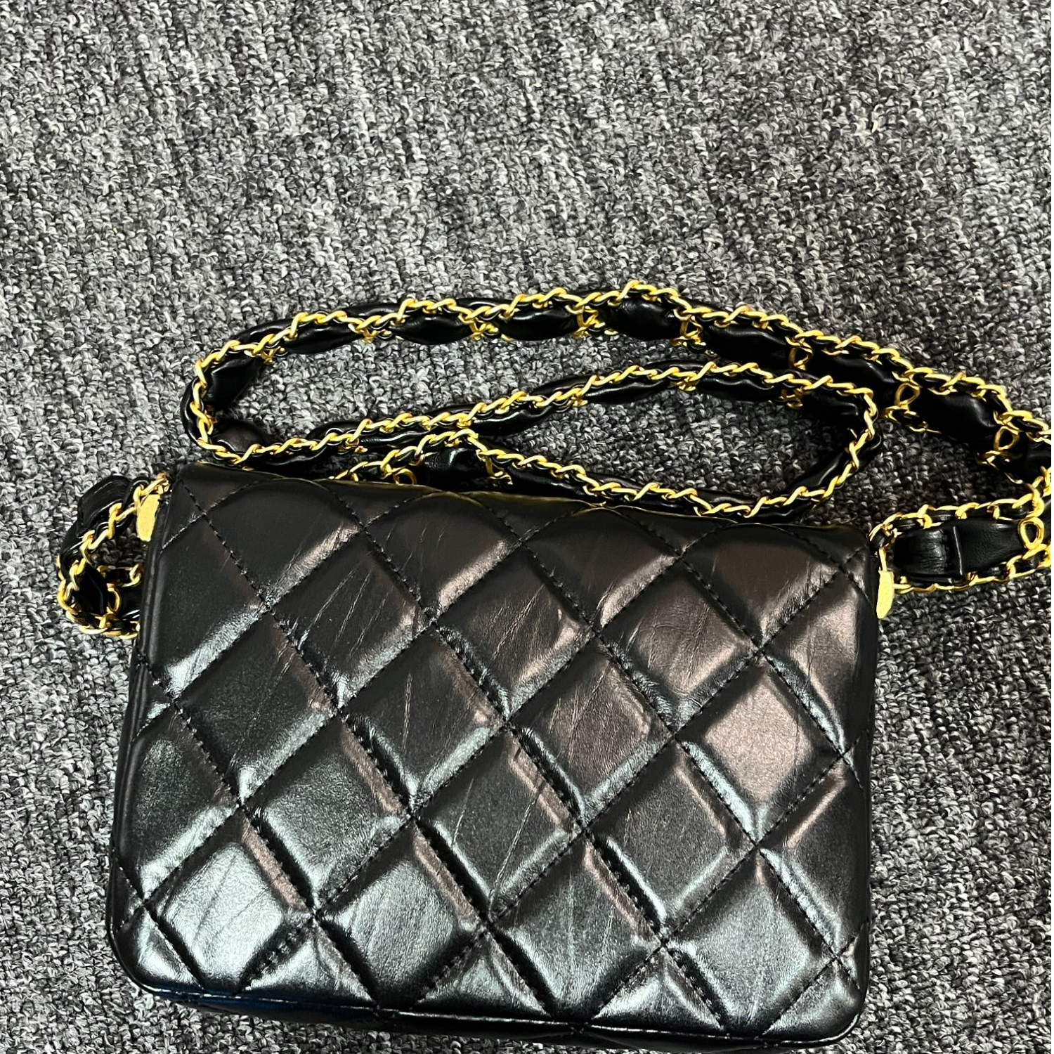 姝宴真皮女包方块斜跨包黑色0380