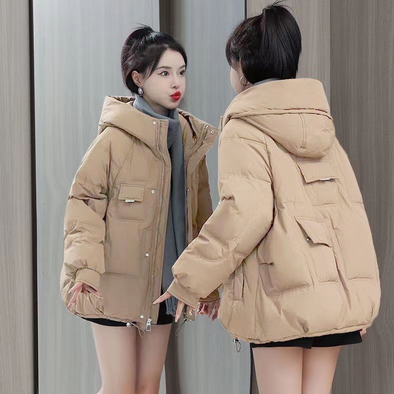 波司豋克莱茵蓝连帽羽绒服服女韩版短款2022冬季新款宽松小个子百