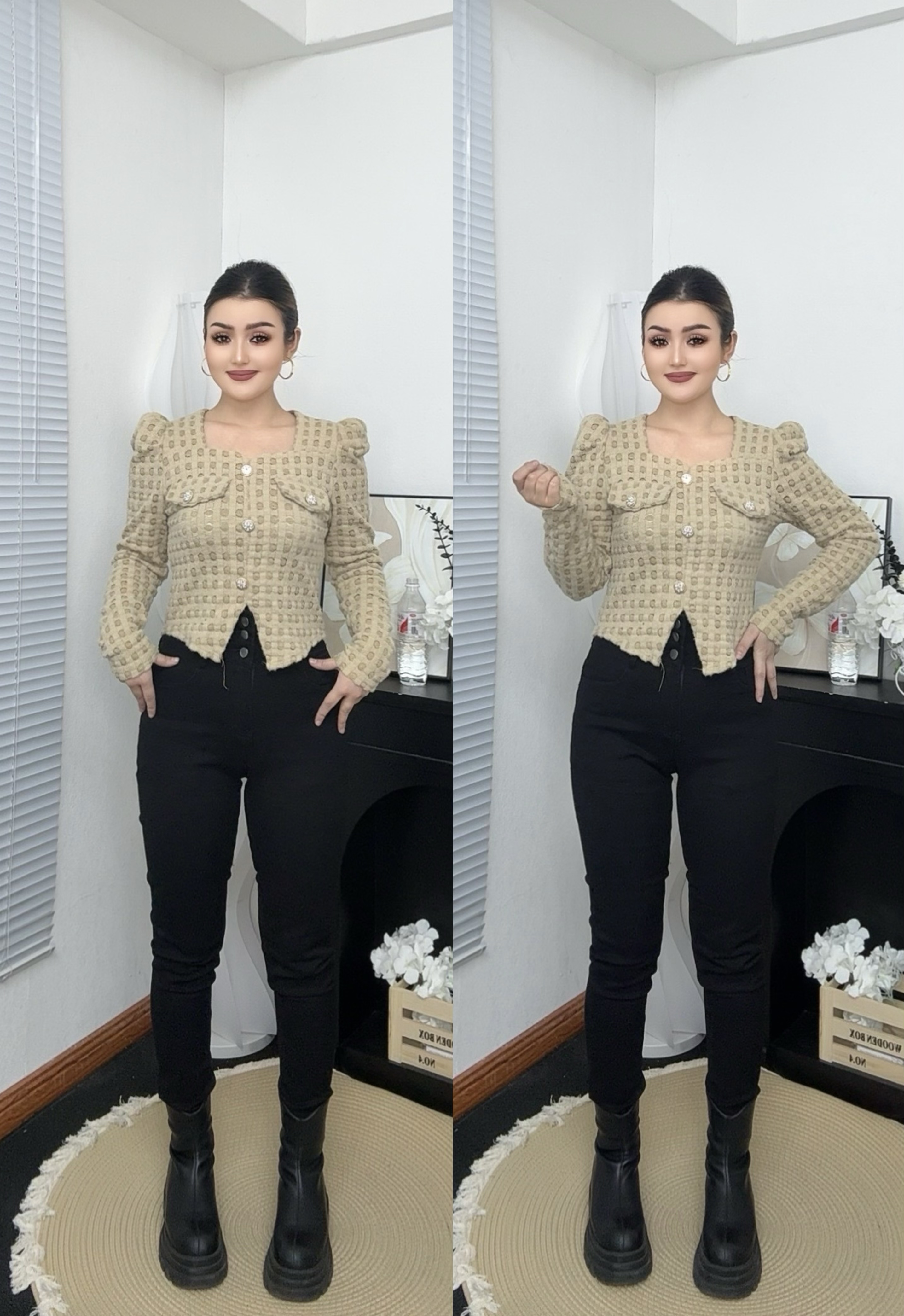 【6018】2024新款秋冬破洞高腰牛仔裤显瘦网红时尚高弹休闲裤