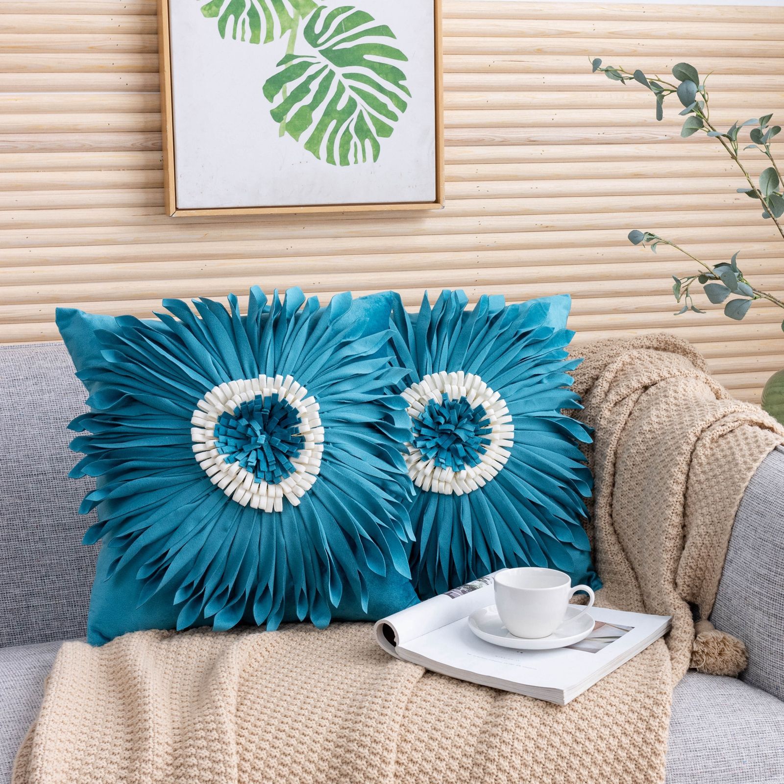 【小扬哥甄选】枕套沙发抱枕北欧轻奢ins风太阳花菊花向日葵花朵