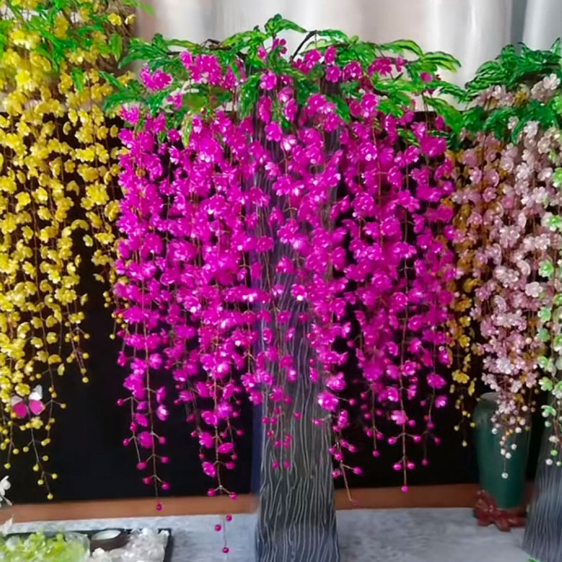 （不含花瓶）落地 垂丝茉莉花手工DIY制作材料包装饰花束