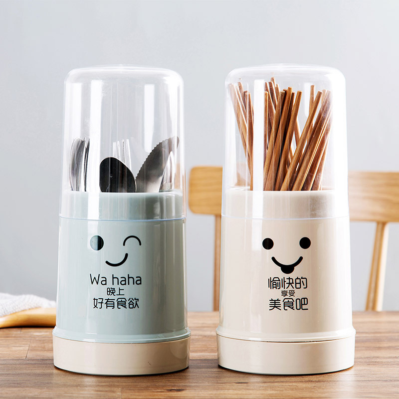 【新店福利】防尘罩筷子筒家用筷篓沥水防霉透明塑料有盖餐具收纳