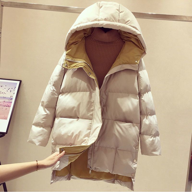 波司澄服女新款冬季羽绒袄外套女韩版中长款加厚宽松衣面包服百搭
