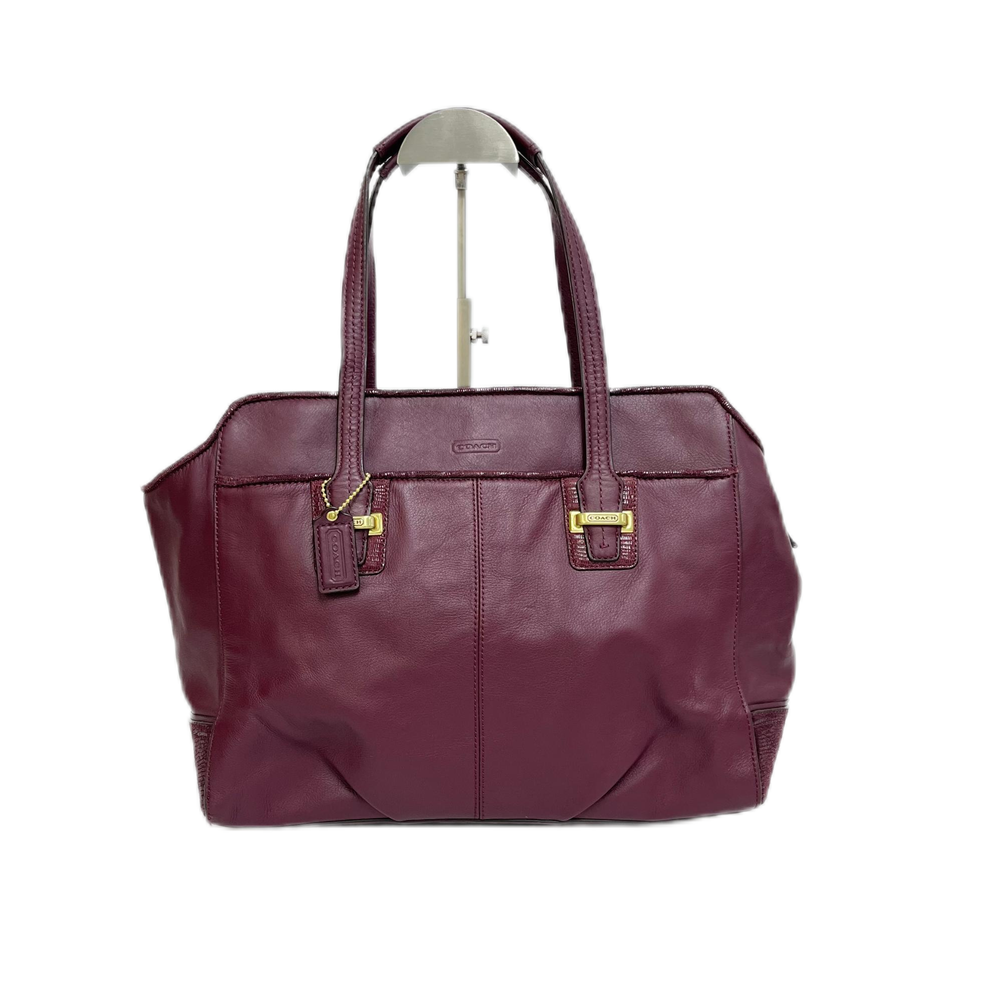 95新 COACH/蔻驰 深烟红全皮单肩手提斜挎包 AF-1663-B