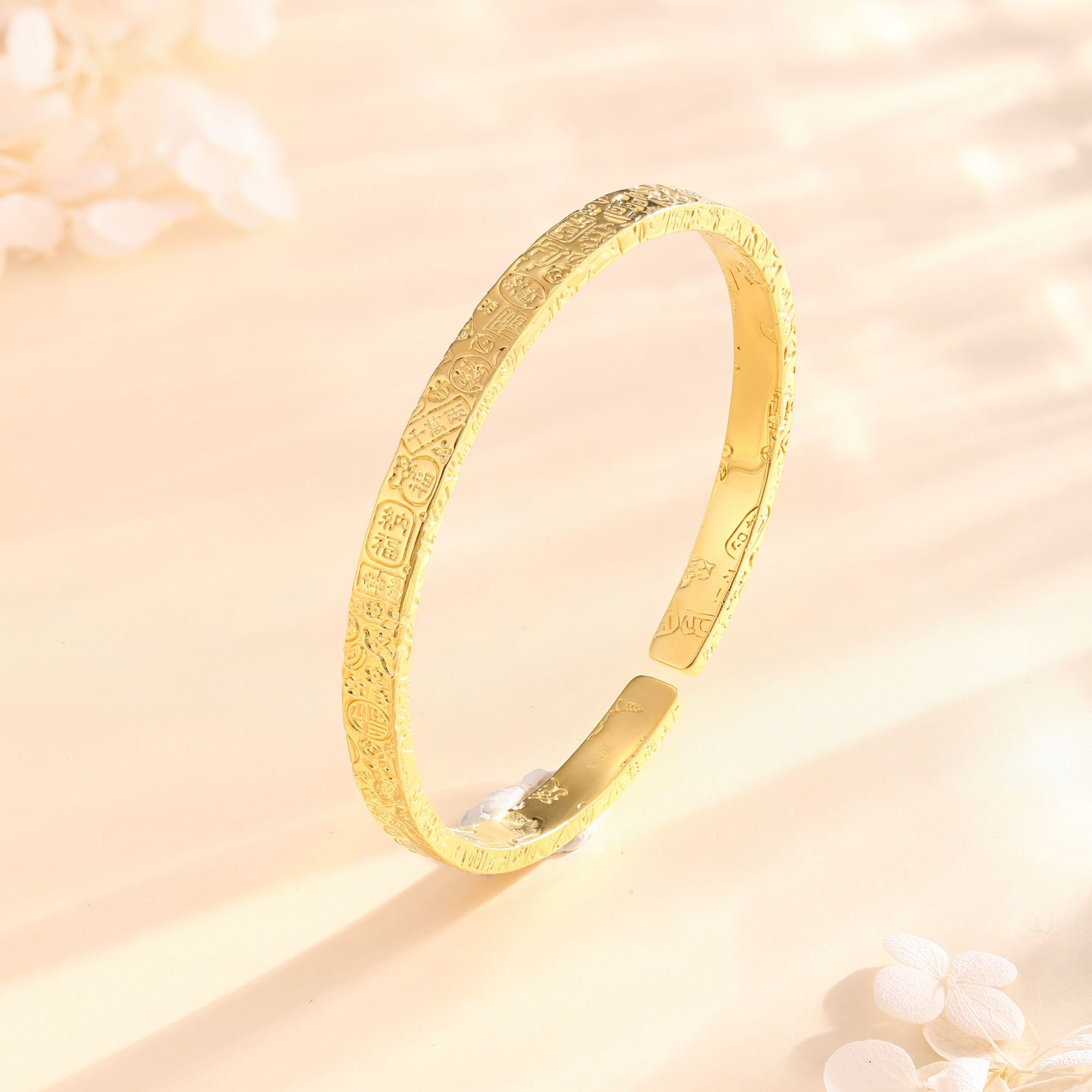 足银手镯 足银手镯 开口吉言国风女士百搭气质款送长辈送闺蜜