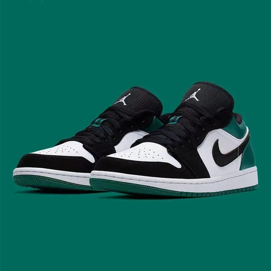 耐克秋季AJ1LOW黑绿脚趾午夜蓝复古低帮篮球鞋男女赛车鞋运动板鞋