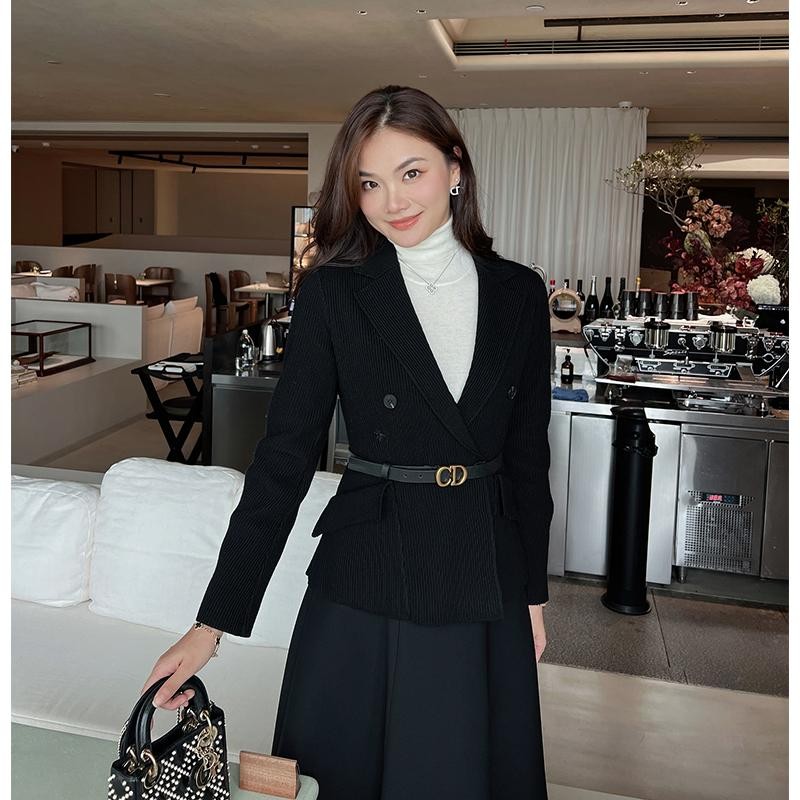 【琳媚】通勤简约修身针织外套女