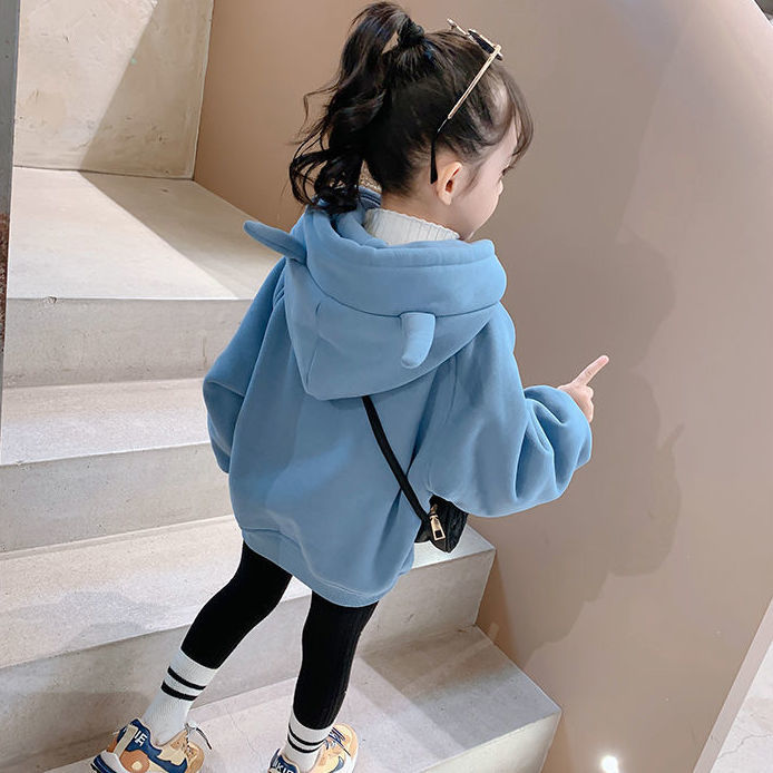 【冬季大促】女童加绒卫衣新款女宝宝冬装洋气韩版中大童加厚儿