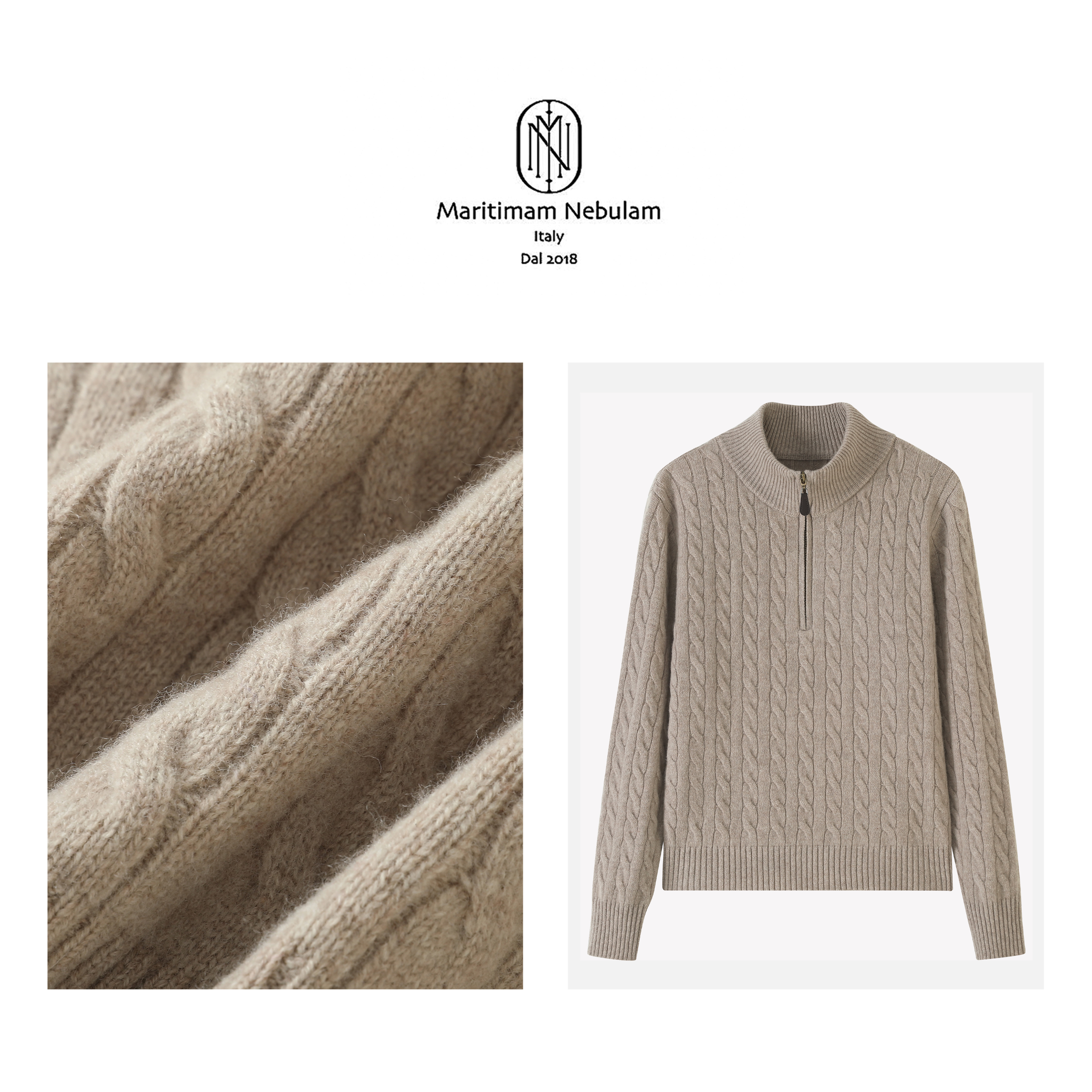 【亏】MN 【紫标系列】美丽诺羊毛时尚休闲立体麻花拉链针织衫 SZ468