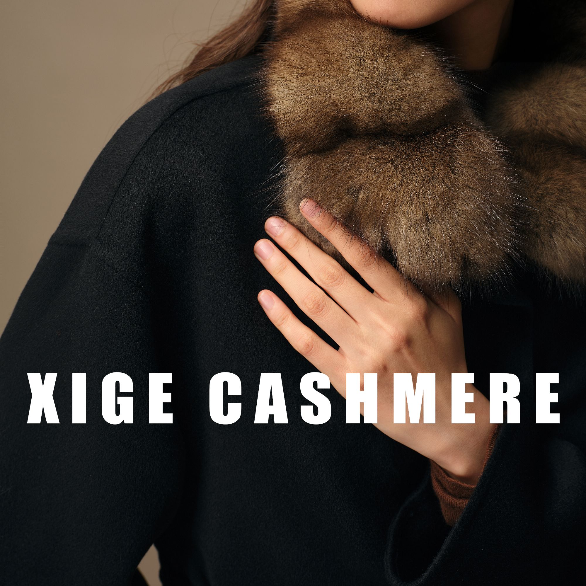 大师   喜歌羊绒 100山羊绒大衣 貂毛领中长款女士外套 7513