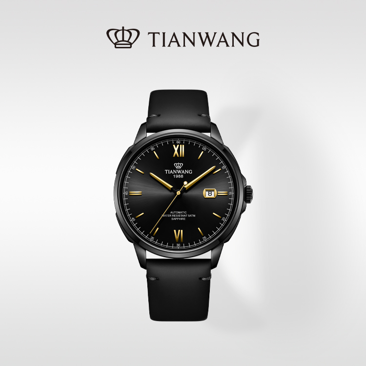 天王表蓝图系列男款手表商场同款潮流时尚自动机械国表黑曜金皮带