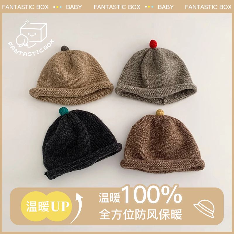 韩版宝宝帽子秋冬新款ins洋气女童保暖瓜皮帽儿童针织帽百搭婴儿