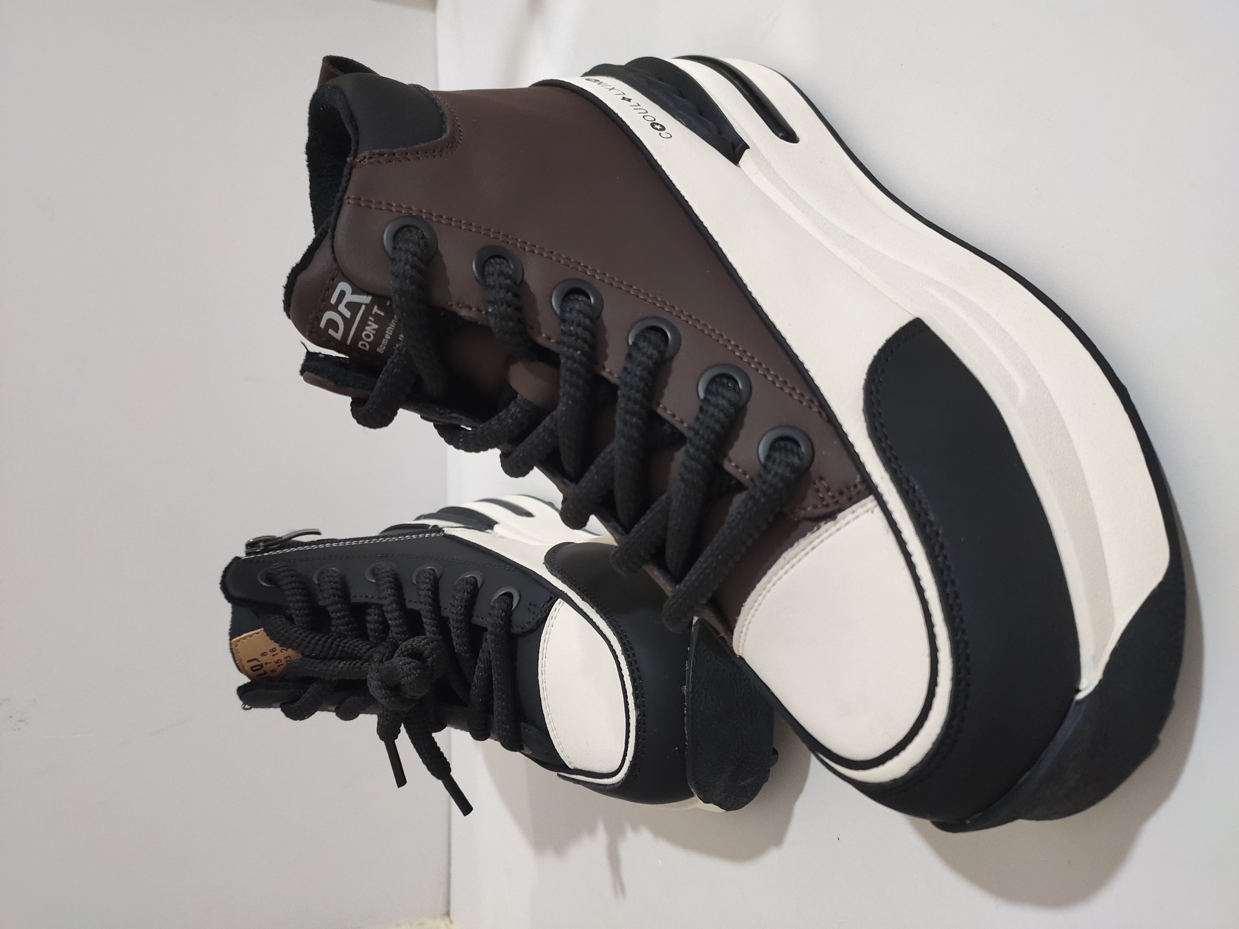 秋冬新款休闲女鞋运动时尚休闲百搭真皮厚底加绒高帮