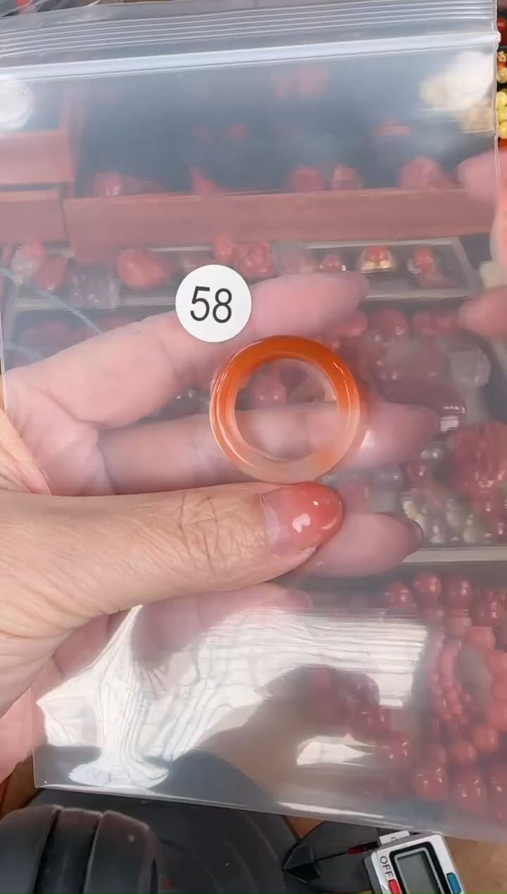 【闪购商品】南红玛瑙戒圈未镶嵌原矿无优化南红戒圈内径19.9+