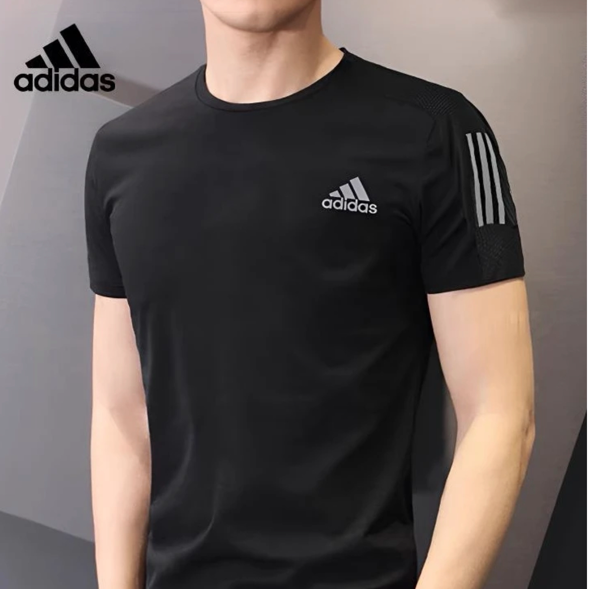 adidas/阿迪达斯夏季薄款男子透气圆领速干健身运动休闲T恤男潮流