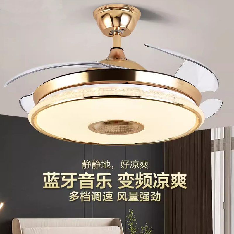 2024新款蓝牙风扇灯餐厅客厅卧室音响电扇灯变频隐形扇音乐吊扇灯