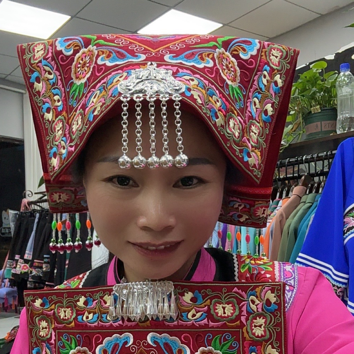 红色民族风帽子广西云南头帕新款贵州女款头饰帽子少数民族头巾