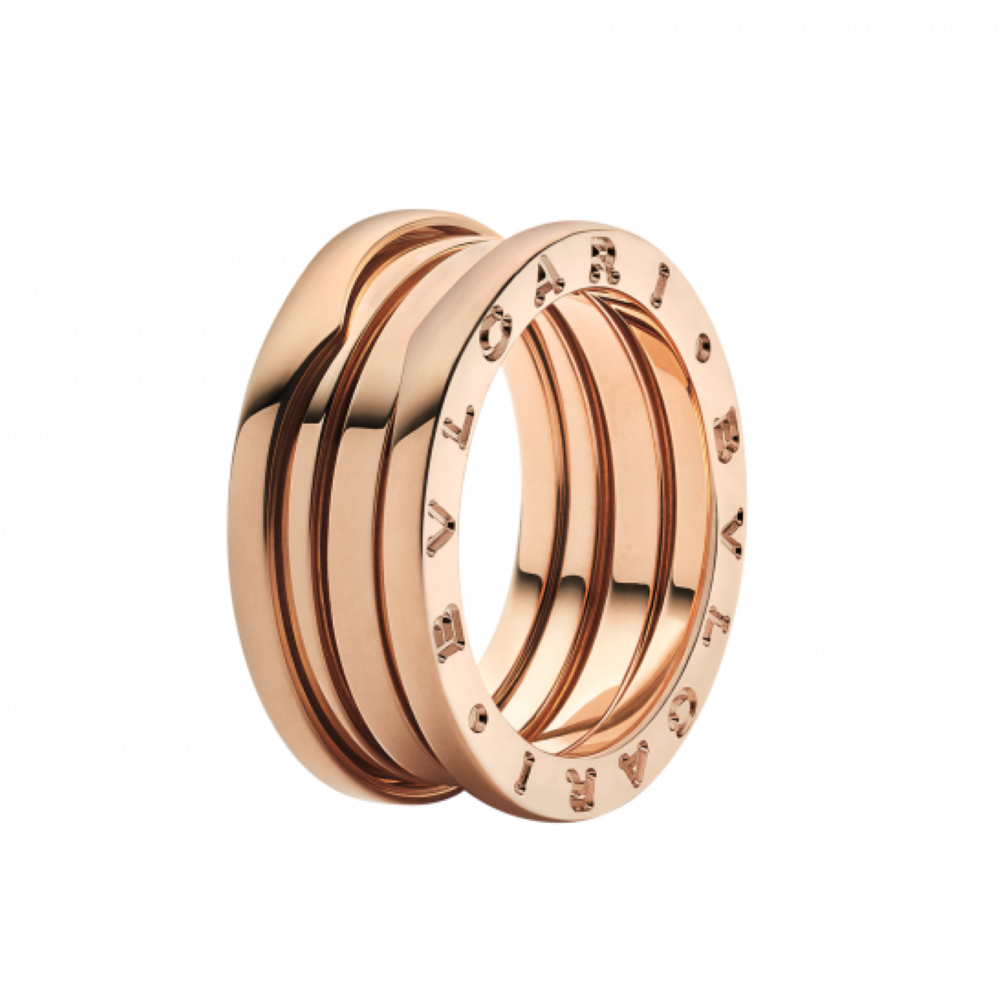 99新 BVLGARI/宝格丽  18k玫瑰金b-zero1三环弹簧戒指