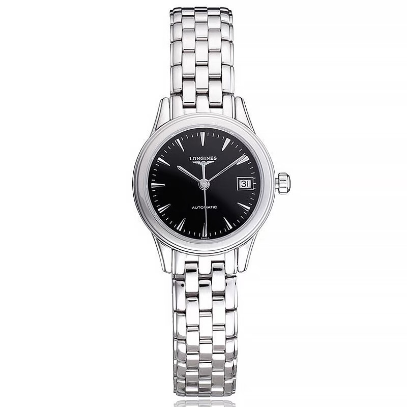 99新 Longines/浪琴 L4.274.4.52.6/军旗274经典黑盘机械女表