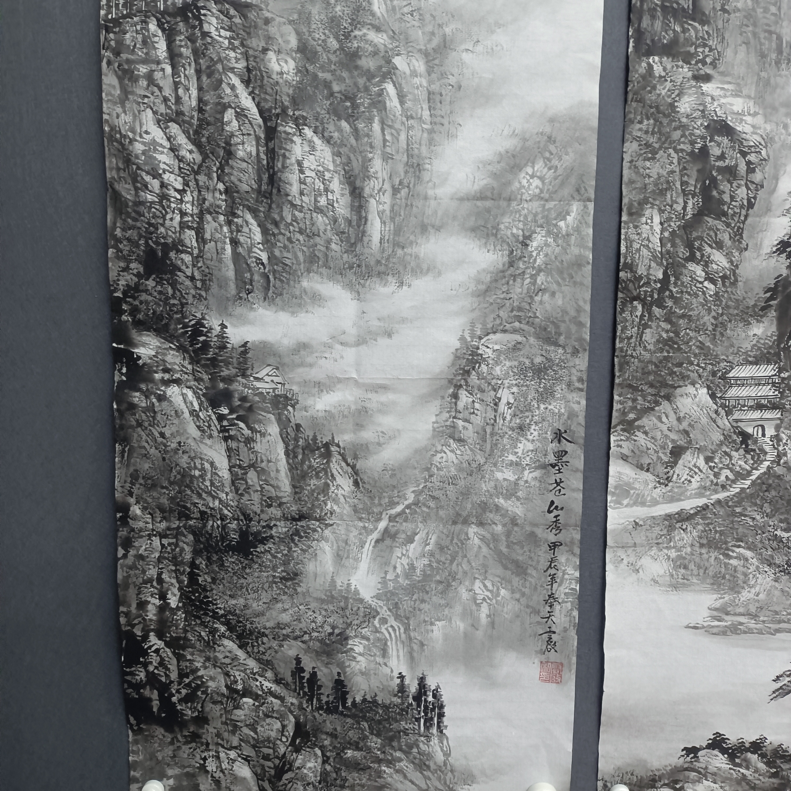 云启老师的水墨山水画80x40